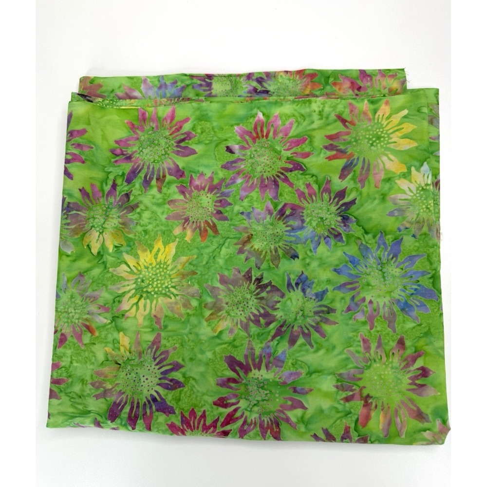Tonga Batiks Tie Dye Sunflowers 100% Cotton Fabric 1 Yard 11" x 44" Wide